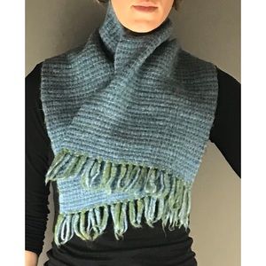 Handmade Cozy Blue & Green Scarf